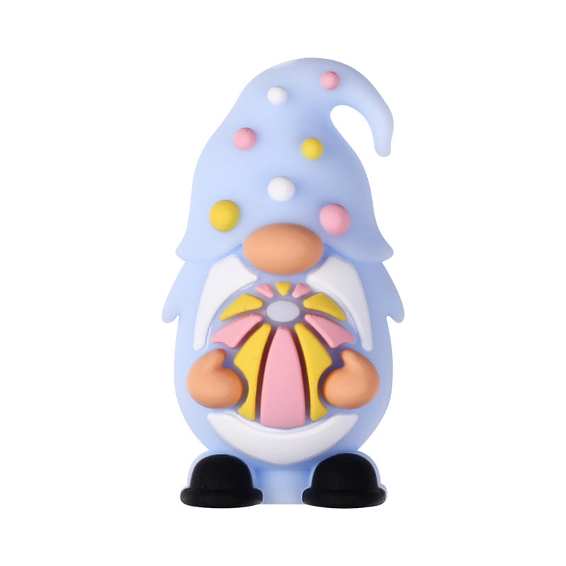Wholesale 20pcs Gnome 3D Silicone Beads Diy  Bracelet Necklace Accessories Summer Jewelry Silicone Beads